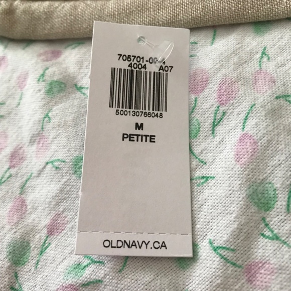 NWT Old Navy Square Neck Linen Blend Mini Dress Tan Brown M Petite - Picture 13 of 16